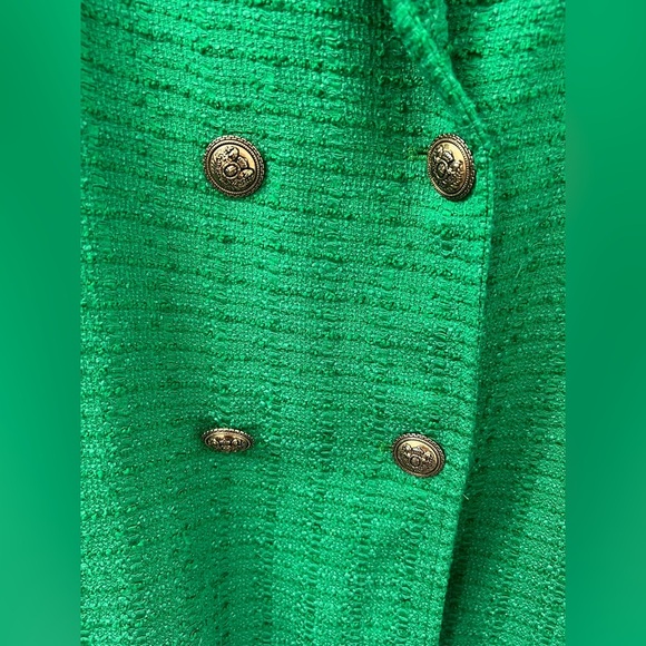 Zara textured double breasted green blazer(Size S) - Picture 12 of 17